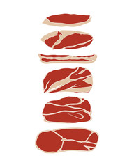 Meat slices illustration