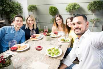 Group of friends taking a selfie