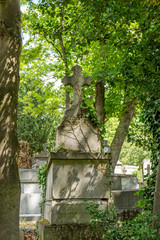 Illustration of the cemetery Pere Lachaise in Paris, France..