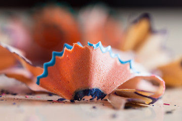 debris from a pencil. macro