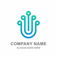 Circle Dots Tree Growth Data Link Connection Technology Computer Business Company Stock Vector Logo Design Template 