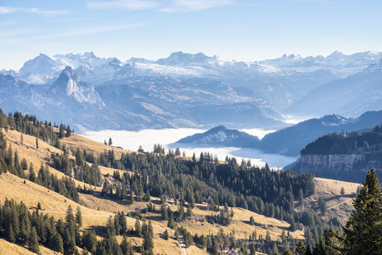 Blick von der Rigi in den Schweizer Alpen