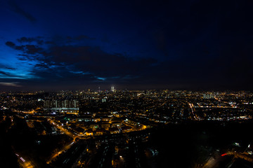 Night city scape background, Kuala Lumpur, Malaysia