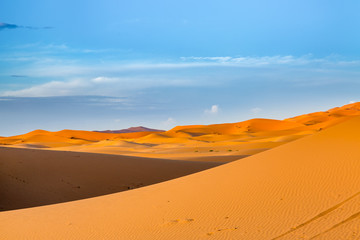 Fototapeta na wymiar Sand dunes of the Sahara desert, Morocco