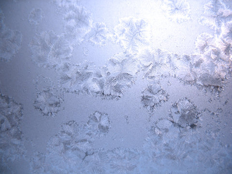 Frosty pattern on winter window