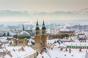 Winter over the Sibiu city