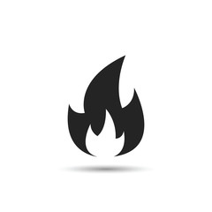 Fire black icon, vector isolated sign.