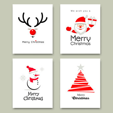 Merry Christmas Cover card. white, red, gray and black concept background