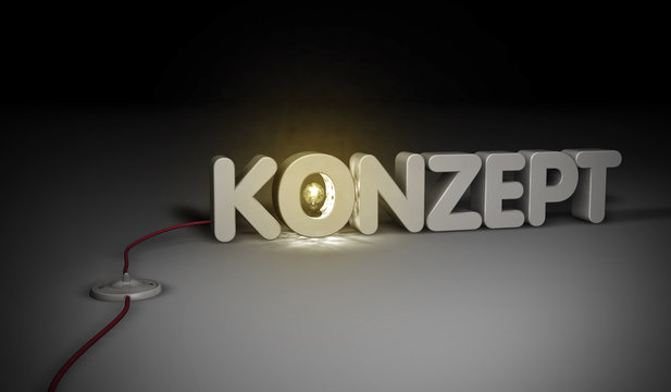 Konzept Glühbirne Typo Schalter