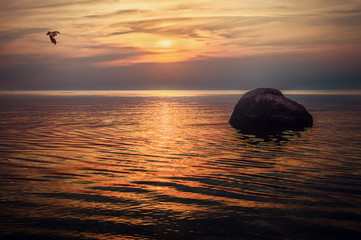 Fototapeta na wymiar sunset at sea. Nature background