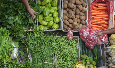 Ubud, Bali Traditional Public Market. Colorful fish and vegetables can be purchased at the Ubud, Bali public market in the cultural heart of this fantastic Indonesian island.