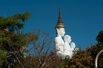 Large outdoor Five face Buddha statue at Wat Pha Sorn Kaew temple.