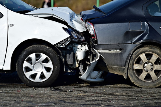 Damage automobile after crash