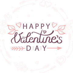 Fototapeta na wymiar Vector illustration of hand drawn valentines day greeting card