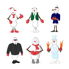 Obraz na płótnie Canvas Snowman set