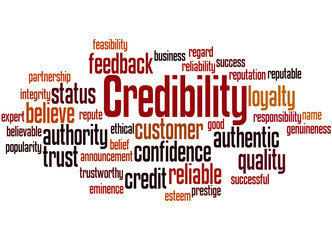 Credibility, word cloud concept