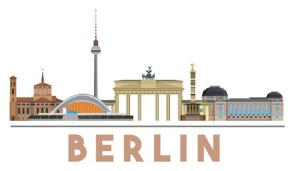 Berlin Landmarks Skyline