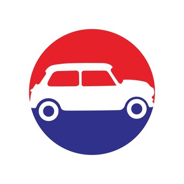 recommend clip art: small car on both sides. Red and blue.