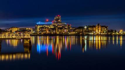 Night Time Lights, Victoria Inner Harbour, BC Canada