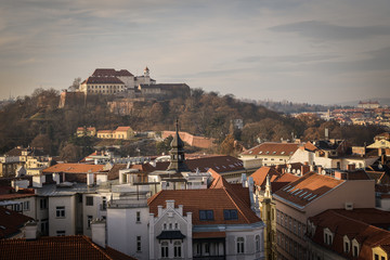 Fototapeta premium View over Spilberk Castle, Brno, Czech Republic, Europe. December 2016