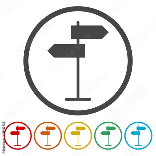 "Signpost icon or logo line art style set " fichier vectoriel libre de droits sur la banque d