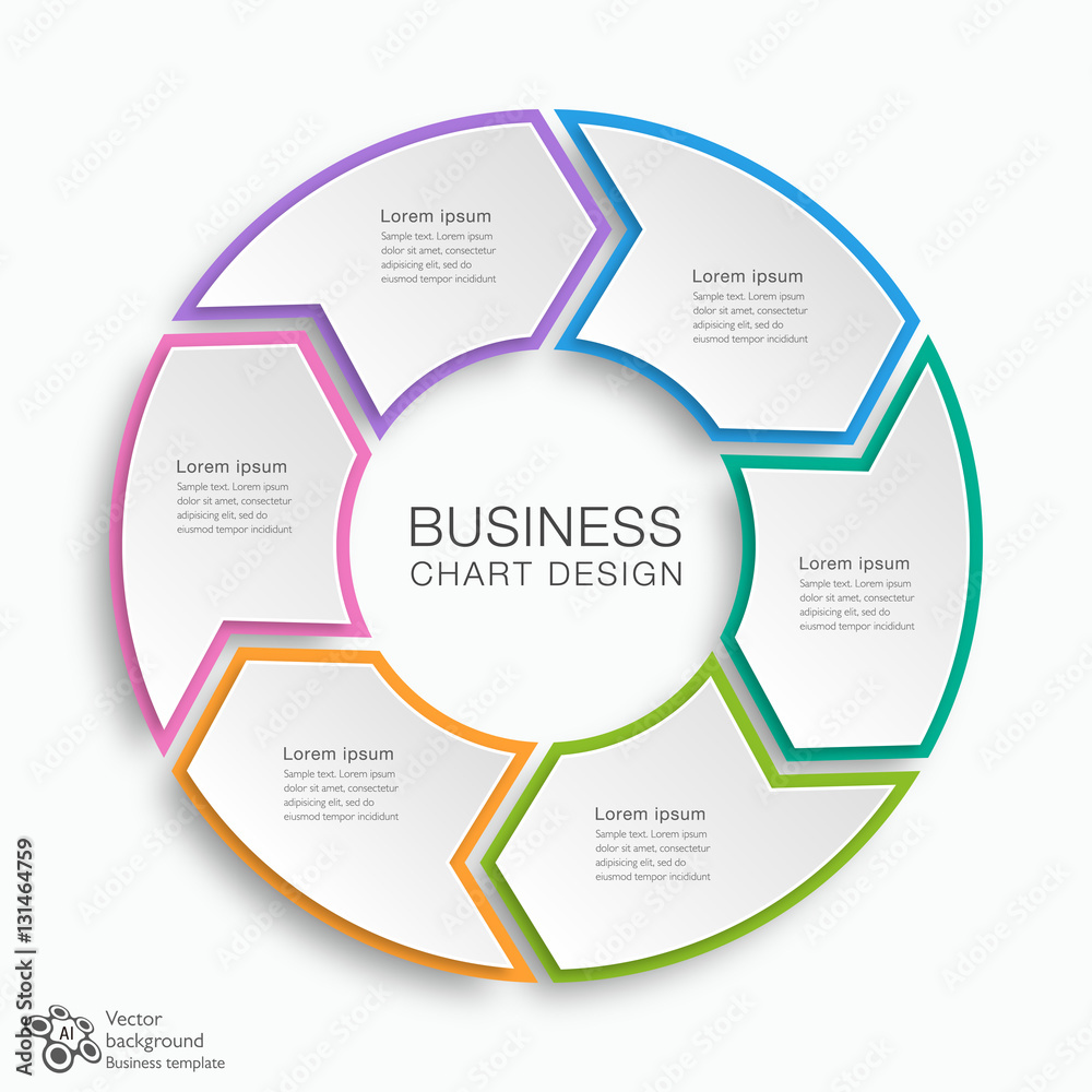 Canvas Prints business chart design 6-step #vector graphic
