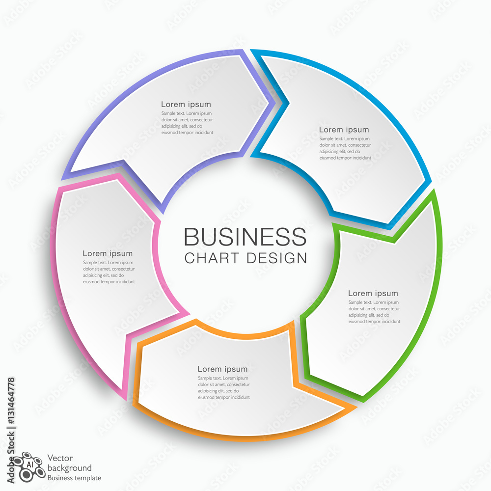 Canvas Prints business chart design 5-step #vector graphic
