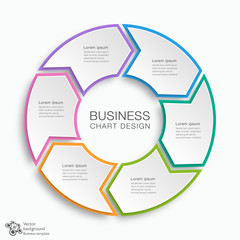 Business Chart Design 6-Step #Vector Graphic