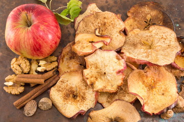 dried apples and cinnamon