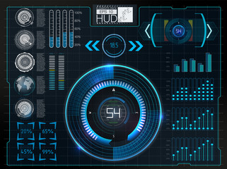 Futuristic user interface.HUD background outer space.  Infographic elements. Digital data, business abstract background.  Infographic elements.