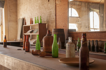 Bottles on Dusty Bar, Ghost Town of Bodie