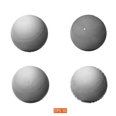 Set of Abstract spiral element. Swirling, twirling shape. Vector. No gradient