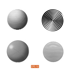 Set of Abstract spiral element. Swirling, twirling shape. Vector. No gradient