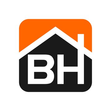 b and h logo vector. home logo template.
