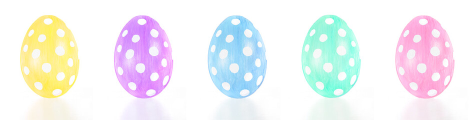 Hand painted polka dot eggs in pastel shades