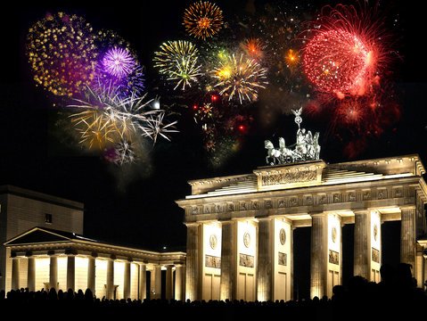 Feuerwerk am Brandenburger Tor, Berlin