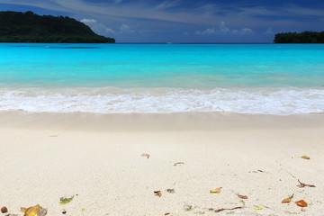 Fototapeta na wymiar White sand beach at Port Olry. Espiritu Santo island-Vanuatu. 7073