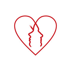 Face love simple logo template