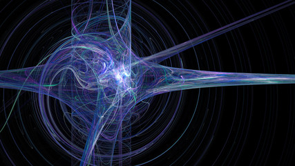 Fototapeta premium Blue curves and waves abstract background