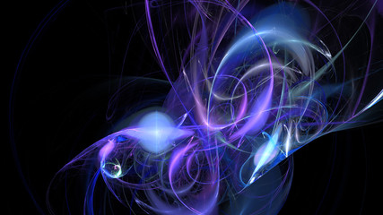 Blue curves and waves abstract background