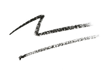 Black color Cosmetic pencil strokes on background