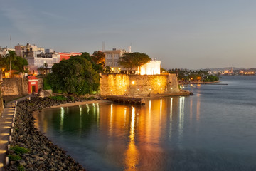 Sunset at Old San Juan Walls and La Fortaleza