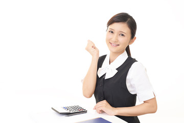 ガッツポーズのビジネスウーマン