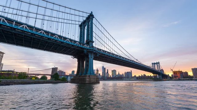 New York City time lapse from below the Manhattan Bridge.