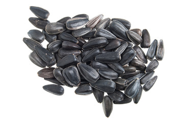 Sunflower seeds isolated on white