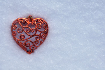 Beautiful  red heart with ornaments. Symbol of Valentine's Day.