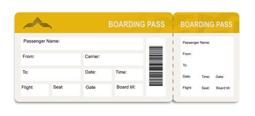 Fototapeta na wymiar Boarding pass