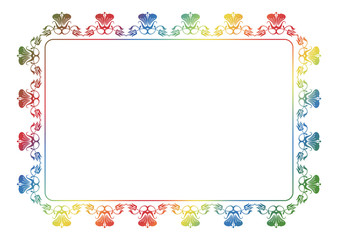 Beautiful floral frame with gradient fill. 