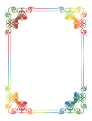 Beautiful floral frame with gradient fill. 