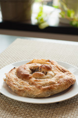 Pie with mushrooms and cheese